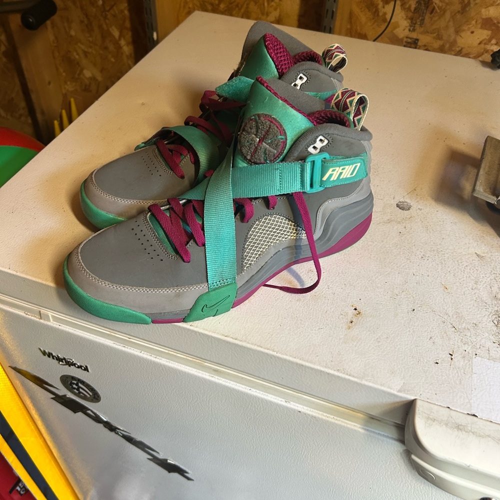 Nike Gray and Teal Men's Sneakers